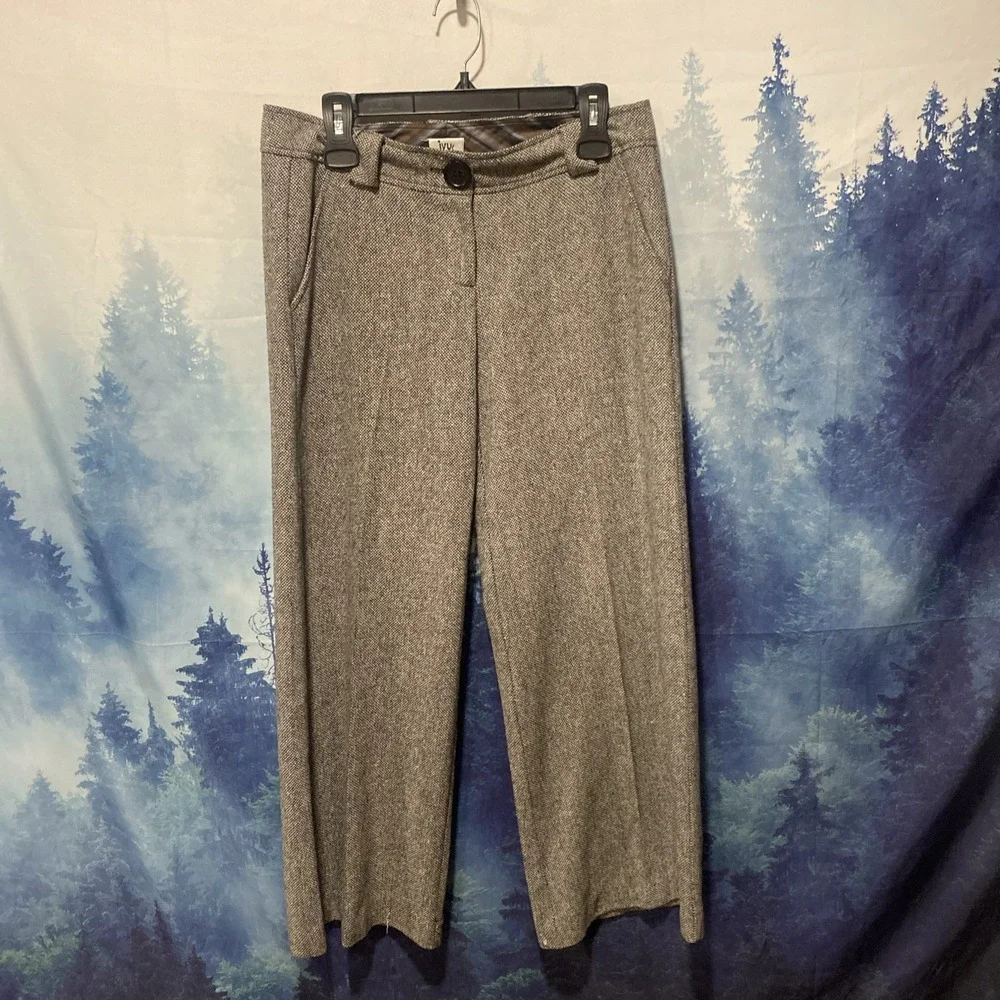 Ivy Jane Gray Tweed Wool Blend Wide Leg Women's Sz 4